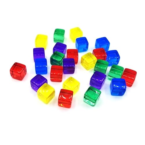 200 Piezas Coloridos Dados Acrílicos 6 Caras 8 Mm D6 Cubos En Blanco Esquina Cuadrada Dados Transparentes para Niños Educativos DIY Juego Dados 8 Mm Seis Caras Dados Acrílicos Dados 6