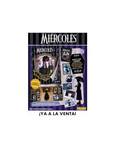 25 sobres, 5 cromos-pegatinas por sobre, de Miercoles - WEDNESDAY la colección de Miércoles addams