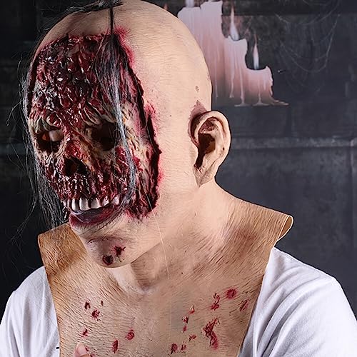 3 máscaras de látex para decoración de casa embrujada de zombi y tirano calvo