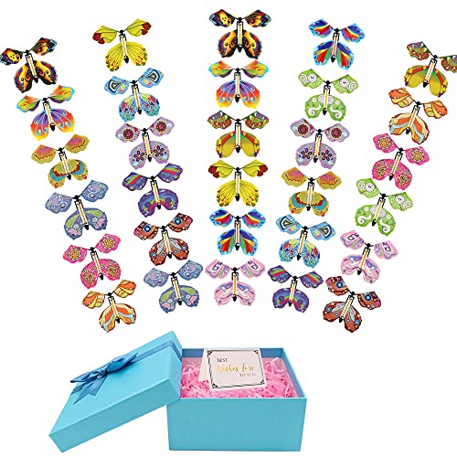 30 Piezas Magic Butterfly,Tarjeta de Mariposa Voladora,Mariposa Voladora Magica,Mariposa Mágica Plastico,Flying Butterfly Toy,Juguetes de Mariposa Voladora