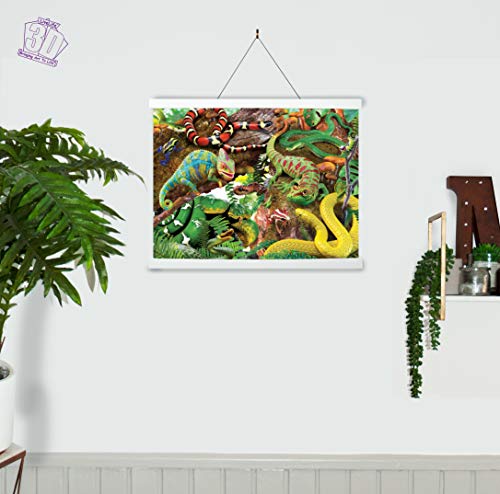 3D LiveLife Lenticular Cuadros Decoración - Criaturas curiosas de Deluxebase. Poster 3D sin marco de la vida salvaje. Obra de arte original con licencia del reconocido artista, David Penfound