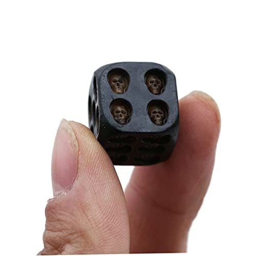 5 Piezas de Calavera Negra Dice Grinning Skull Deluxe Devil Poker Dice Gothic Gambling Dice Tower con Muerte