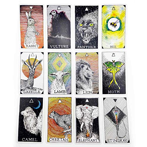 63 Piezas Serie De Cartas De Tarot Animal Spirit Tarjetas De Idioma Inglés para Uso Doméstico En Fiestas