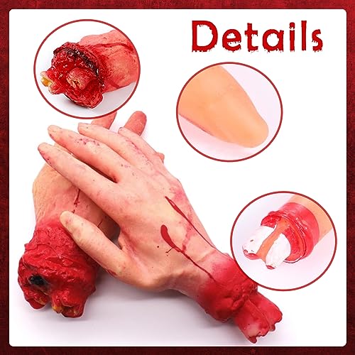 7 piezas de accesorios de sangre de Halloween, dedos falsos para pulgar simulado, dedos separados, suministros para fiestas de casa con 20 tatuajes de Halloween, partes del cuerpo rotas para casa