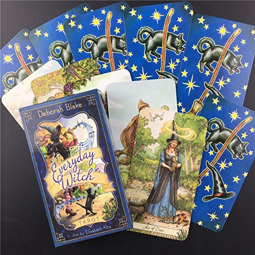 78 Hojas Oracle Tarjetas Solitaire, Principiantes Tarot de Bruja Diaria, Conjunto de Tarjetas de Juego universales Antiguas de Moda, Enviar Divination mantels Version