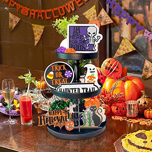 a-r Juego de decoración graduado para bandejas, para Halloween, decoración de mesa de Halloween, bandeja de 7 piezas, decoración para Halloween, fiesta de Acción de Gracias