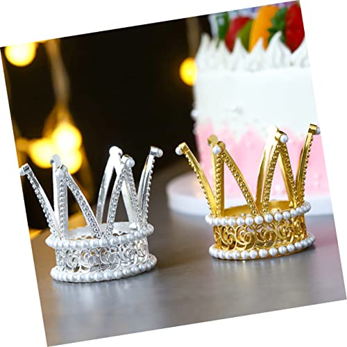 Abaodam 8 Piezas Adornos De Corona Topper De La Torta Decoración Accesorio De Foto Tiara Nupcial Apoyo De La Torta De La Tiara Aleación Ingredientes Novia Pastel De Cumpleaños