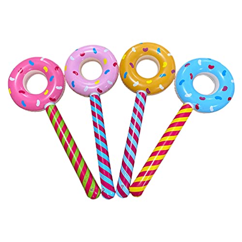 Abaodam 8 Piezas Palo De Dona Inflable Tierra De Dulces Disfraz De Rosquilla Suministros Para Fiestas De Donas Globo De Piruleta Verano Bebé Cloruro De Polivinilo Objetos Decorativos