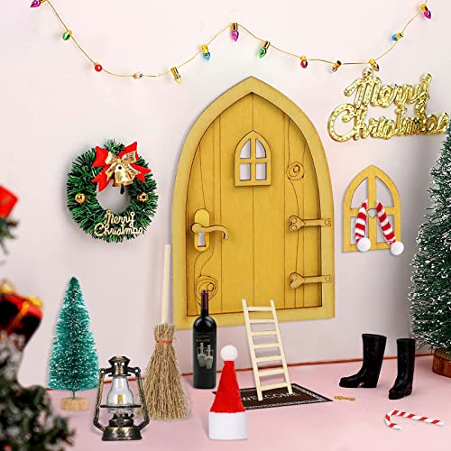 Accesorios en Miniatura de Navidad 14 Piezas, Juego de Gnomo en Miniatura Juego de Accesorios para Duende Set de Navidad en Miniatura, Decoraciones para Navidad (14)