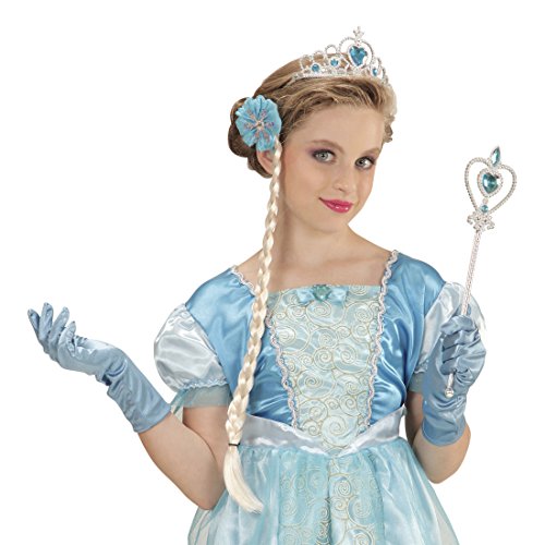 Accesorios niña reina de la nieve Complemento disfraz princesa de hielo 4 uds. Pack adornos reina del hielo Fiesta temática princesas de cuento Complementos princesita invernal Set bisutería hada