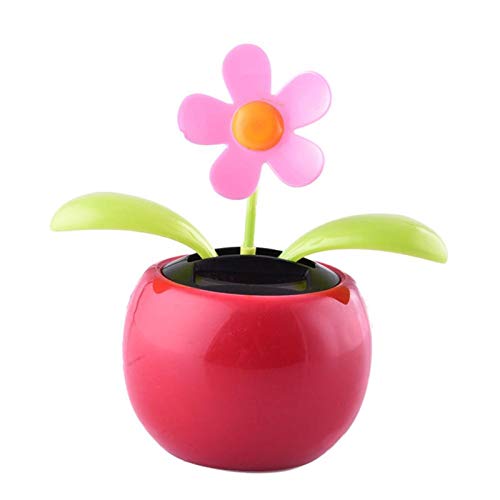 ACEACE Coche Lindo Swing Solar Powered Dancing Flower Toys Girasol Flip Flap Bobble Plant Swing (Color Name : Red)