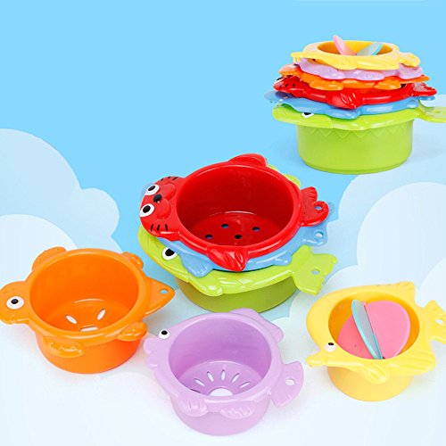 ACWERT Juguetes Bebes 1 Año Niña Animales Jouet jouets de Bain Tour de comptage bébé Enfants numéroteur empilable Tasse compte tasses éducation Juguete Niño 2 Años Exterior (Multicolor, One Size)