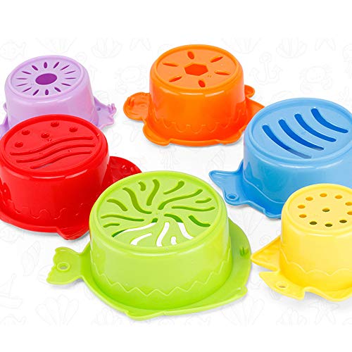 ACWERT Juguetes Bebes 1 Año Niña Animales Jouet jouets de Bain Tour de comptage bébé Enfants numéroteur empilable Tasse compte tasses éducation Juguete Niño 2 Años Exterior (Multicolor, One Size)