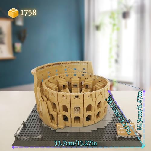 Aigidusansu Conjunto de bloques de construcción modelo 3D de Coliseo Romano, 5594 piezas de arquitectura mundial micro mini bloques de diamante, juguete de construcción para regalo de niños