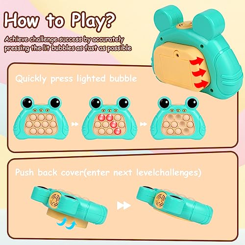 Ainiv Consola de Juegos Burbujas de Empuje rápido, Sensory Fidget Toys For Kids, Pop Push it Fidget Toy, Descompresión Breakthrough Puzzle Pop it Game, Máquina de Juego de Rompecabezas innovadora