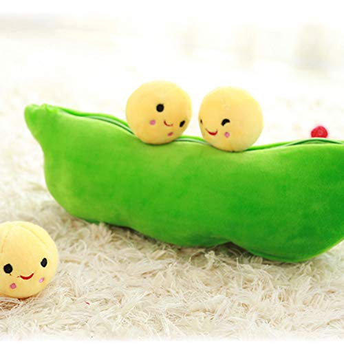 Aisoway Guisante Planta Relleno muñeca de Kawaii de Guisante Niños Niños Niñas Regalo en Forma de Almohada Juguete Linda de los niños del bebé de Juguete de Felpa (25cm Verde)