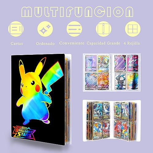 Álbum para Cartas, Laser Álbum Cartas Coleccionable, 4 Bolsillos por Página, 30 Páginas Pueden Contener 240Cartes(LS-PK1)