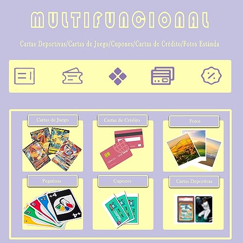 Álbum para Cartas, Laser Álbum Cartas Coleccionable, 4 Bolsillos por Página, 30 Páginas Pueden Contener 240Cartes(LS-PK1)