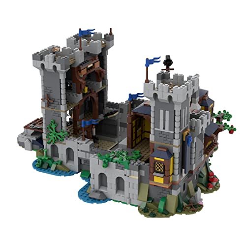 AMOC Kit de construcción modular de la fortaleza medieval del bastión negro, serie medieval, compatible con Lego (1971PCS)