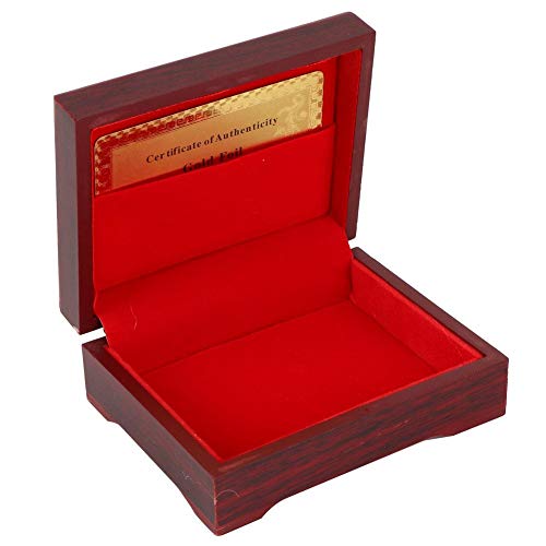 AMONIDA Caja de Madera para Jugar a Las Cartas, Hermosa Caja de Madera para póquer de 11 * 8,5 cm / 4,3 * 3,3 Pulgadas, contenedor de Cartas de póquer para Amigos, Familia(Brown)