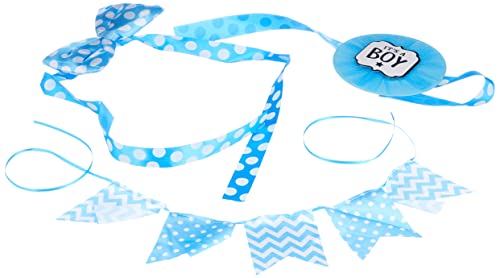 Amscan 10023014 Party Supplies Blue It's A Boy Baby Shower Pañal Kit de decoración de pasteles, algodón, multicolor, 13 1/4 pulgadas de diámetro