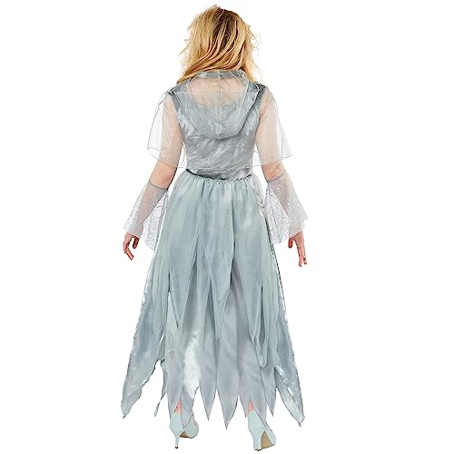 amscan 9917925 Disfraz de novia fantasma zombi para mujer, multicolor, talla: 12-14