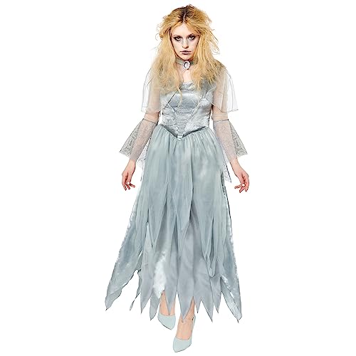 amscan 9917925 Disfraz de novia fantasma zombi para mujer, multicolor, talla: 12-14