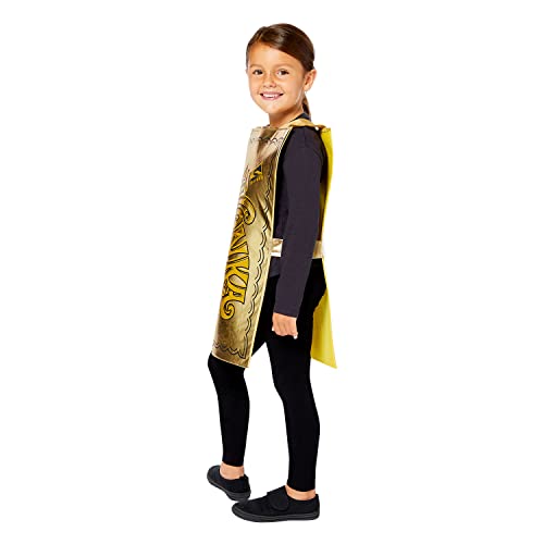 amscan Disfraz oficial de Warner Bros. Willy Wonka Golden Ticket Tabard para niños, Oro y amarillo., 3-7 años