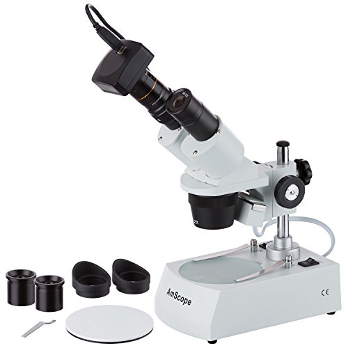 AmScope SE306R-PZ-M-20X 40X-80X Adelante Microscopio est-reo, c-mara de 1.3MP Digital