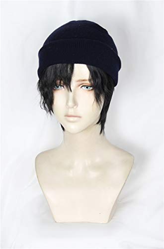 Anime Detective Conan Akai Shuuichi Cosplay Peluca Halloween Negro Onda Corta Fiesta Pelo