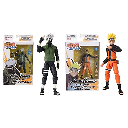 Anime Heroes Figura de Accion Kakashi - Naruto 15cm 36903 Multicolor & Anime Heroes Figura de Accion Naruto Uzamaki - Naruto 17cm 36907 Multicolor