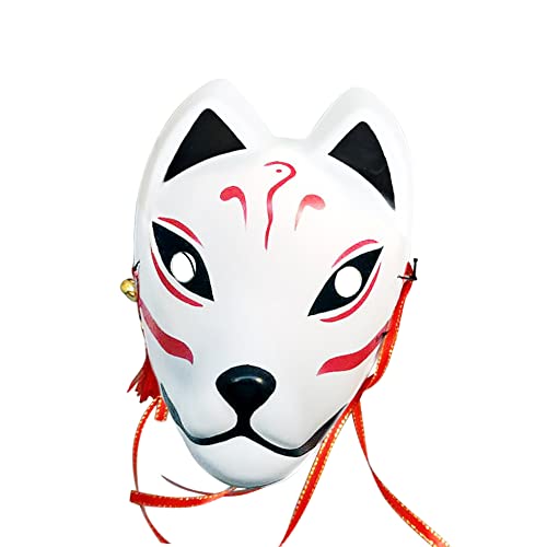 anime japonés para cosplay, Kitsune con borlas y campanas pequeñas, accesorio para bailes máscaras, fiesta del día San Valentín, espectáculos cómics, actuaciones