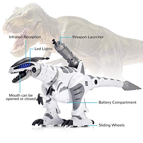 Antaprcis Juguete Robot de Dinosaurios, RC Robot para Niños con Modo de Batalla, Interactivo Mascota Programable Bailar y Cantar, Regalo para Niños