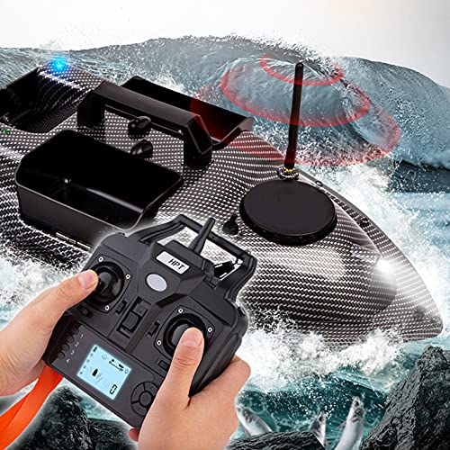 Aocay Barco Cebador Inteligente, Barco Cebador Carpfishing GPS, Barco Teledirigido de Pesca con Pantalla LCD, 3 Contenedores de Cebo Controlados Individualmente, Crucero Automático de 500 M