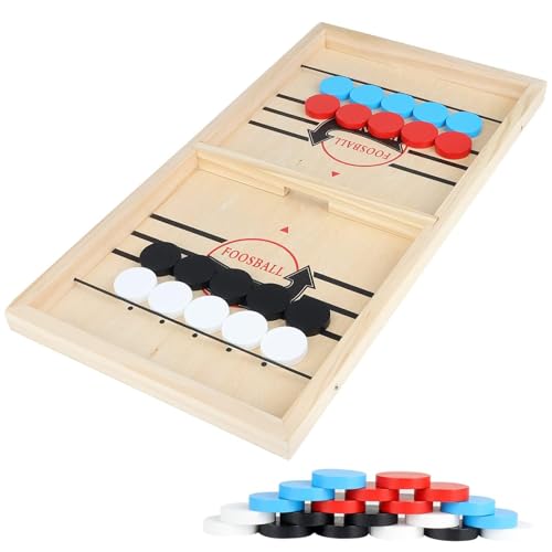 Aolieh Fast Sling Puck Game Paced, Juego de Mesa de Hockey,Table Desktop Battle, Winner Juegos de Mesa Juguetes para Adultos Juego de Mesa de ajedrez Interactivo para Padres e Hijos (56 * 30CM)