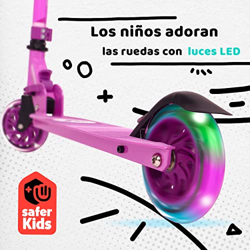 Apollo Patinete Niño LED Moonracer – Patinete Urbano con Suspensión – Patinete Evolutivo Plegable para Niños de 4+ - Patinetes para Niños de Altura Ajustable – Patinete Deportivo