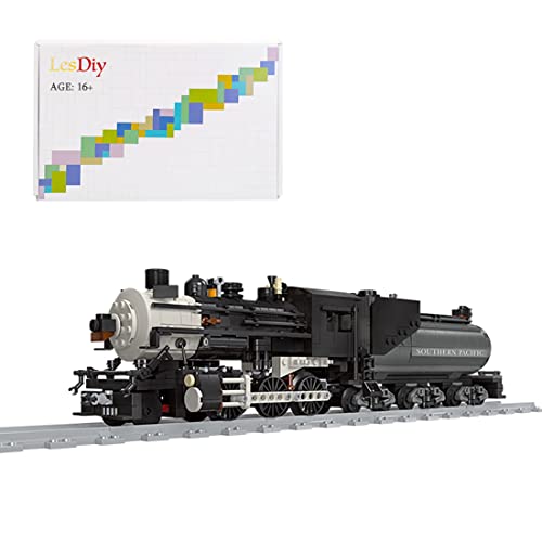 ARMD Technic - Juego de bloques de construcción de tren de vapor con pista, kit de modelo de locomotora de ciudad de colección, compatible con Lego (1136 piezas)