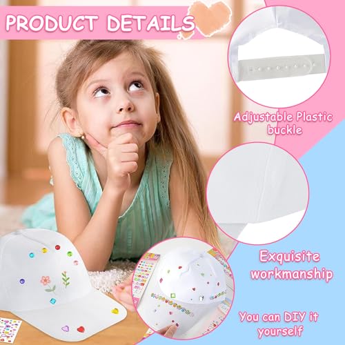 ARONRAVE Gorra de béisbol DIY para niños, 6 unidades, para pintar, gorra de pintura, gorras de béisbol, gorras de béisbol, gorras para niños, para pintar textil, gorra de béisbol para interior y