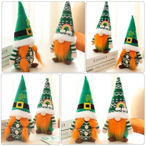 Artibetter 4 Piezas Muñeca Irlandesa Muñeca Enana para El Hogar Gnomos Verdes Escandinavos Irlandeses Gnomos De La Suerte Festival Muñeca Decoración Día De Patricio Muñeca De Estilo Gnomos