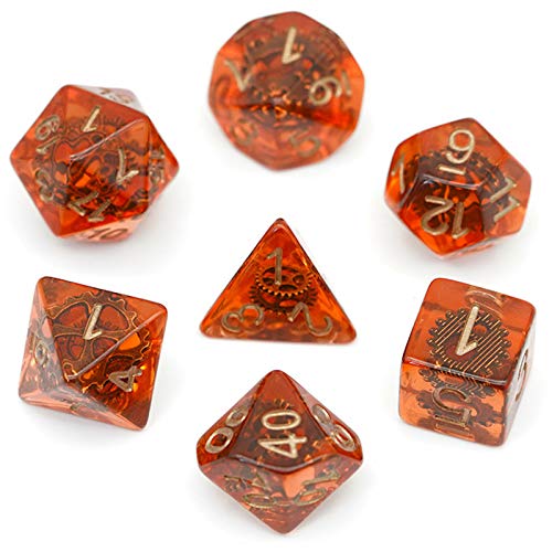 Artificer's Dream Cog/Gear Dice Steampunk Polyhedral D&D dados para mazmorras y dragones y RPG de mesa