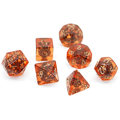 Artificer's Dream Cog/Gear Dice Steampunk Polyhedral D&D dados para mazmorras y dragones y RPG de mesa