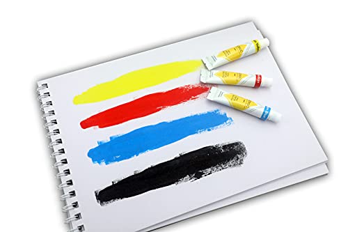 ARTME Almohadill/Papel para Acrílica A4 x 12 Hojas - 3pz 400g Extra Pesado/Prensado En Frío/Sin Ácido Medios Húmedos Y Secos - Bloc de Dibujo de Pintura Acrílica Y Gouache. (1 pieza)