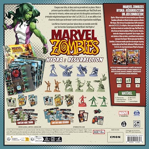 Asmodee Cmon Marvel Zombies - Extensión: Hydra Resurrection - Un Juego zombicida - Juegos de Mesa - Juegos de Figuras - Juegos cooperativos - A Partir de 14 años - Versión Francesa