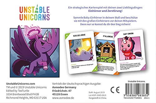 Asmodee Unstable Game Unicorns - Juego de Cartas (Contenido en alemán) (TTUD0001)