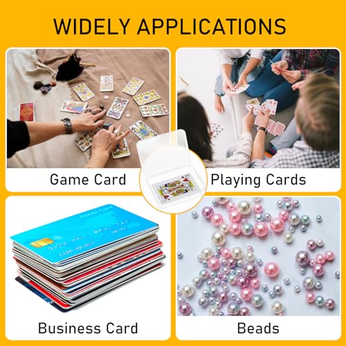 Aster Abeillo - 5 cajas de cartas en blanco, fundas de plástico vacías para tarjetas de juego, organizador para tarjetas bancarias, tarjetas de visita, tarjetas de juego, tarjetas de juego