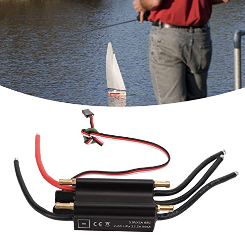 Astibym RC Boat ESC, Configuración de Menú de Ciclo RC Boat Refrigeración por Agua ESC Protección Múltiple Incorporada BEC 90a sin Escobillas Impermeable para Modelo de Barco