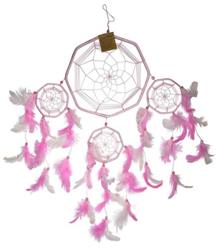 Atrapasueños Amor Dream Catcher 22/55 cm rosa blanco tf47