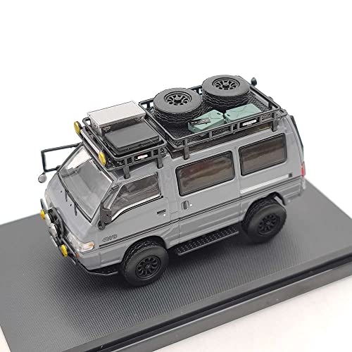 Autobots Modelos 1:64 para Mitsubishi Delica 4X4 Star Wagon Van Advanced Diecast Car Miniatura Vehículo Hobby Regalos coleccionables (Gris)