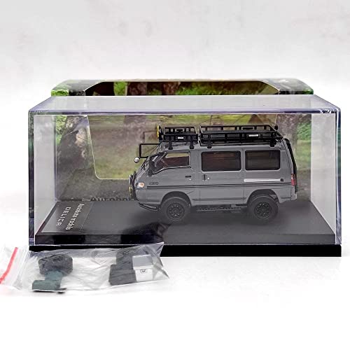 Autobots Modelos 1:64 para Mitsubishi Delica 4X4 Star Wagon Van Advanced Diecast Car Miniatura Vehículo Hobby Regalos coleccionables (Gris)