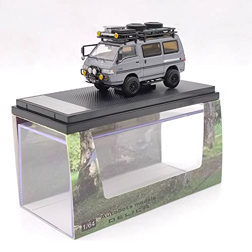 Autobots Modelos 1:64 para Mitsubishi Delica 4X4 Star Wagon Van Advanced Diecast Car Miniatura Vehículo Hobby Regalos coleccionables (Gris)